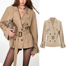 秋季美拉德 巴宝栗子 秋意浓 拽姐穿搭 廓形显瘦双排扣中长款风衣