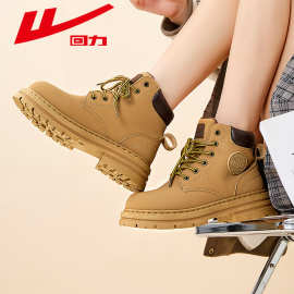 回力大黄靴女2025春季新款男女鞋户外登山靴复古马丁靴休闲工装靴