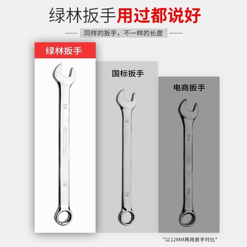 Green forest dual-purpose wrench/double-ended wrench mirror dull plum dual-purpose wrench open torx wrench fixed wrench