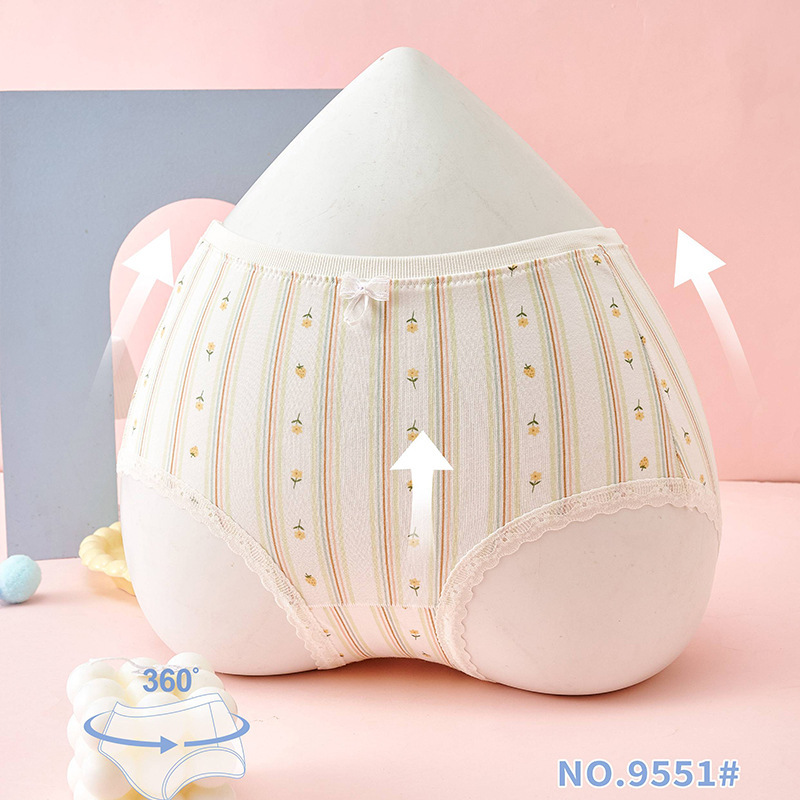 清新甜美少女小碎花内裤鲜棉10A全裤抗菌吸湿透气棉裆女士三角裤|undefined