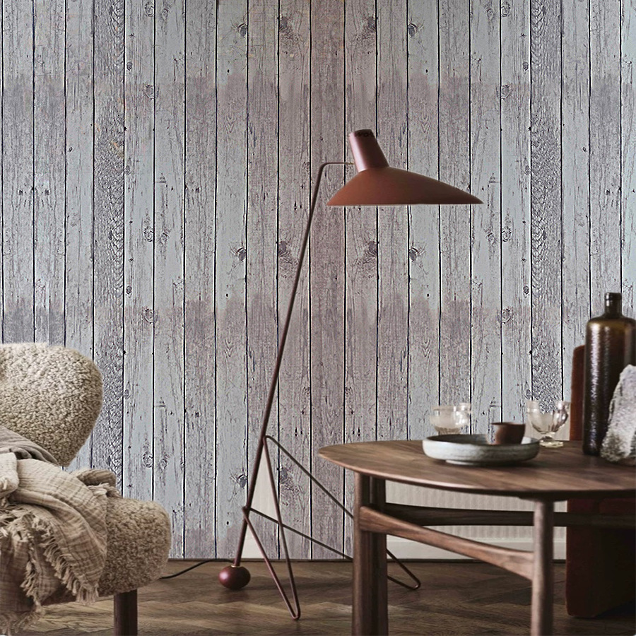 45cm*1000cm Rustic Wood Plank Peel & Stick Wallpaper – Vintage Waterproof Wall Covering For Living Room & Cafe Decor_voghion.com