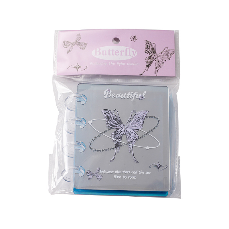 Nuevo estilo streamer Butterfly Mirror Acrílico One Palace Card Book Álbum Polaroid de 3 pulgadas Libro de almacenamiento de tarjetas pequeñas