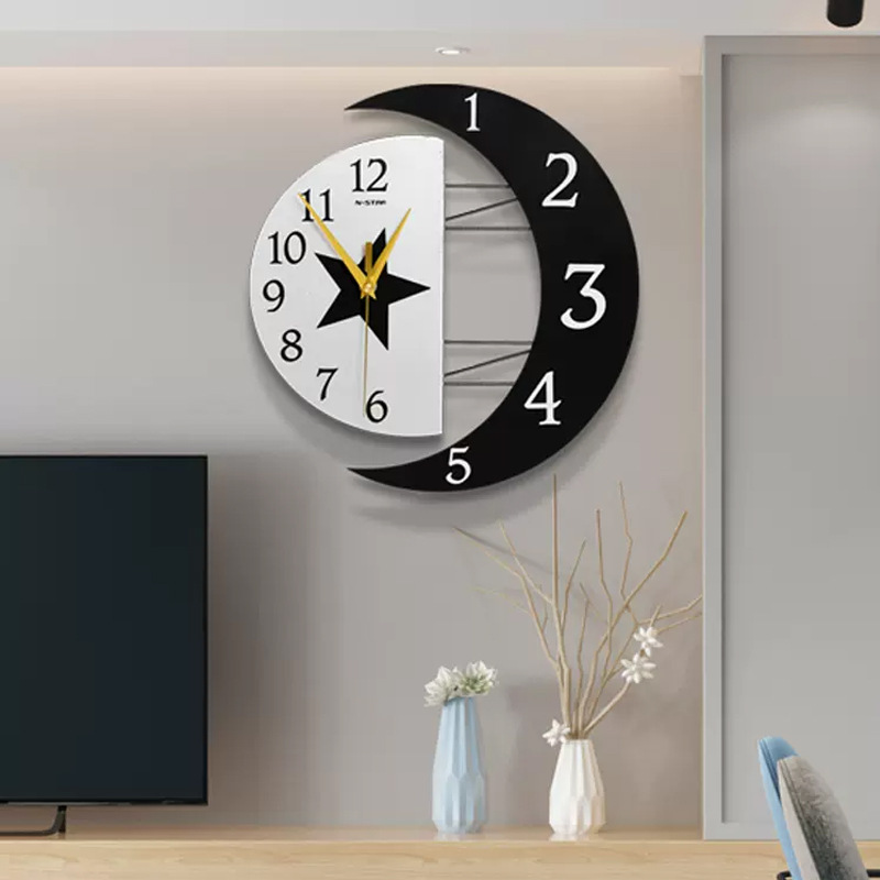 Reloj nórdico de moda sala de estar moderno minimalista hogar reloj decorativo pared colgante red rojo restaurante creativo Reloj de pared al por mayor