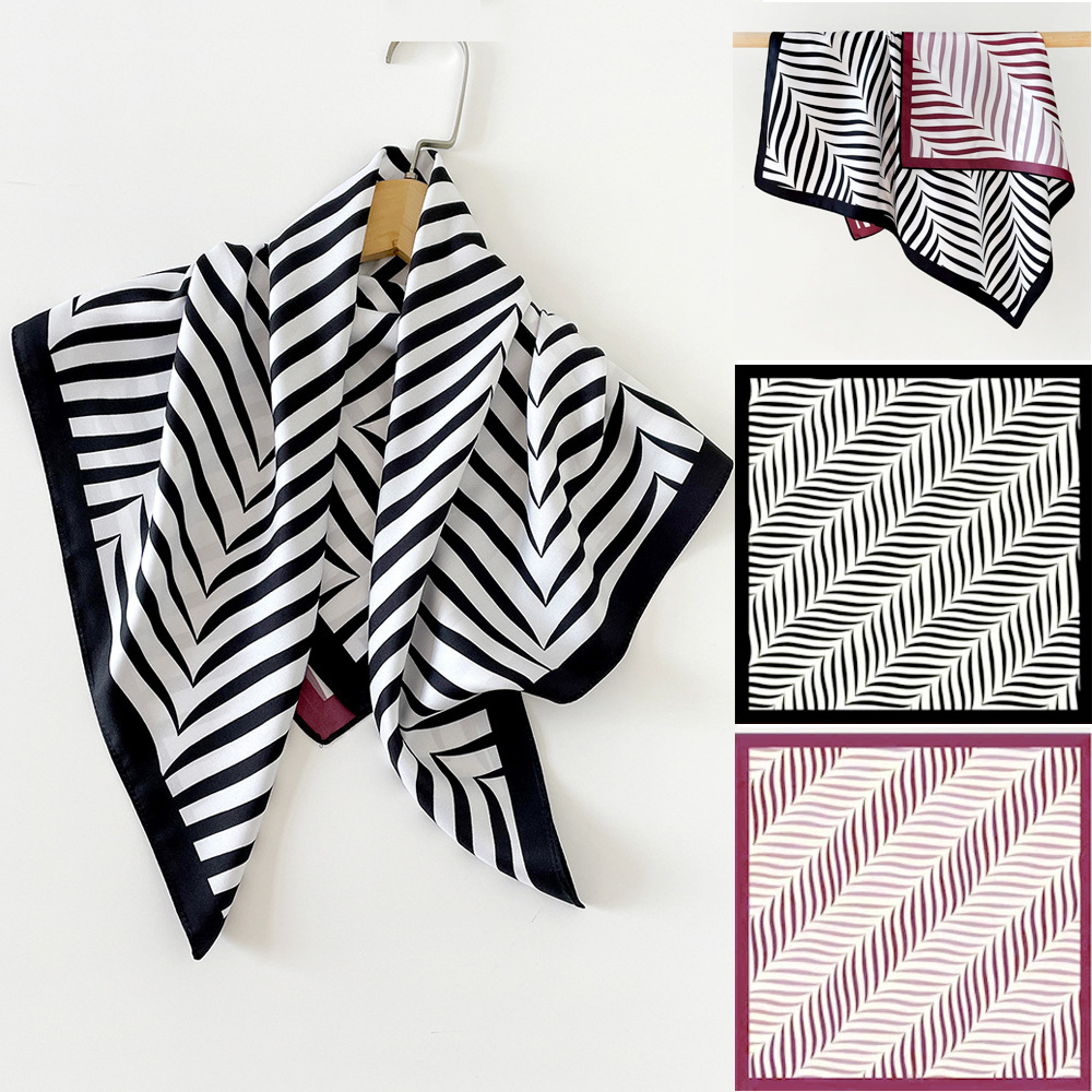 Silk Scarf For Women 70cm Square Twill Double Sided Printed Fashionable Professional Collar Shawl_voghion.com