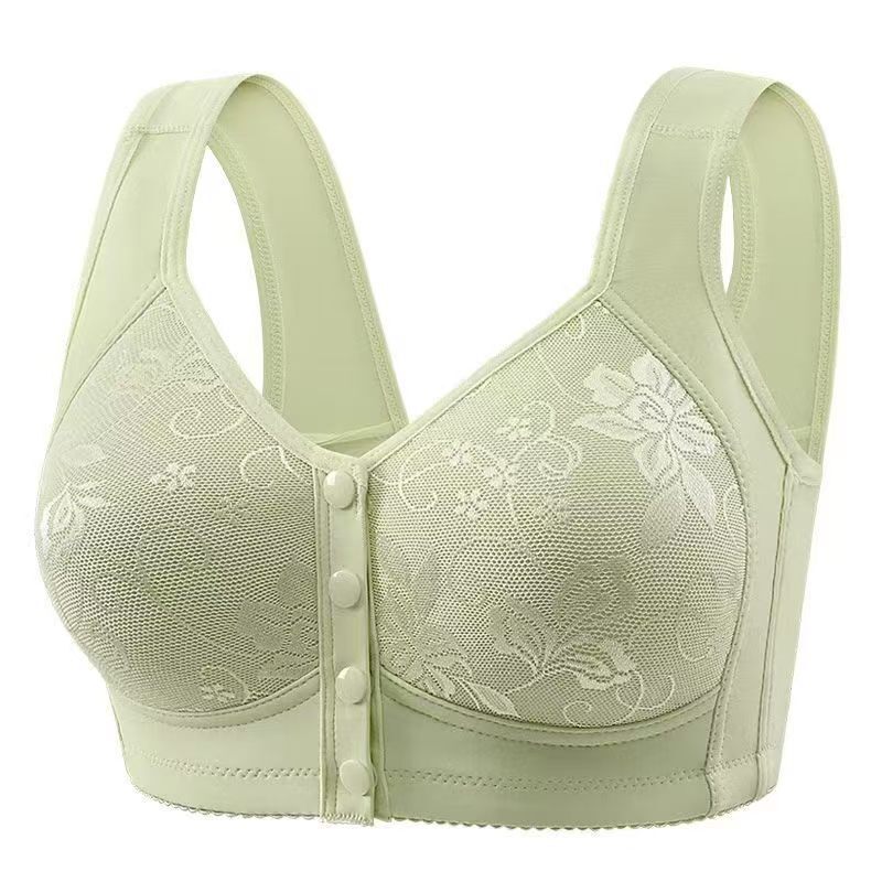 Shuyijiao 08 Front-Buttoned Bra for Women, Large Size, Wireless, Push-Up Bra with Fixed Cups, Beautiful Back Vest-Style Bra