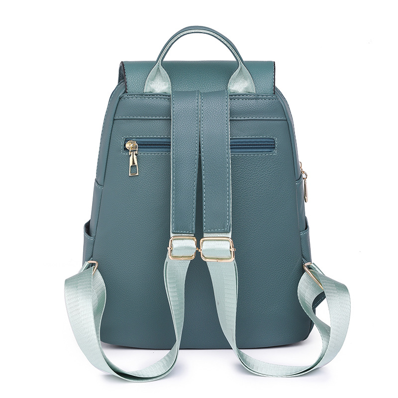 AliExpress nueva mochila de cuero suave para mujer casual simple retro mochila de viaje urbano mochila de gran capacidad