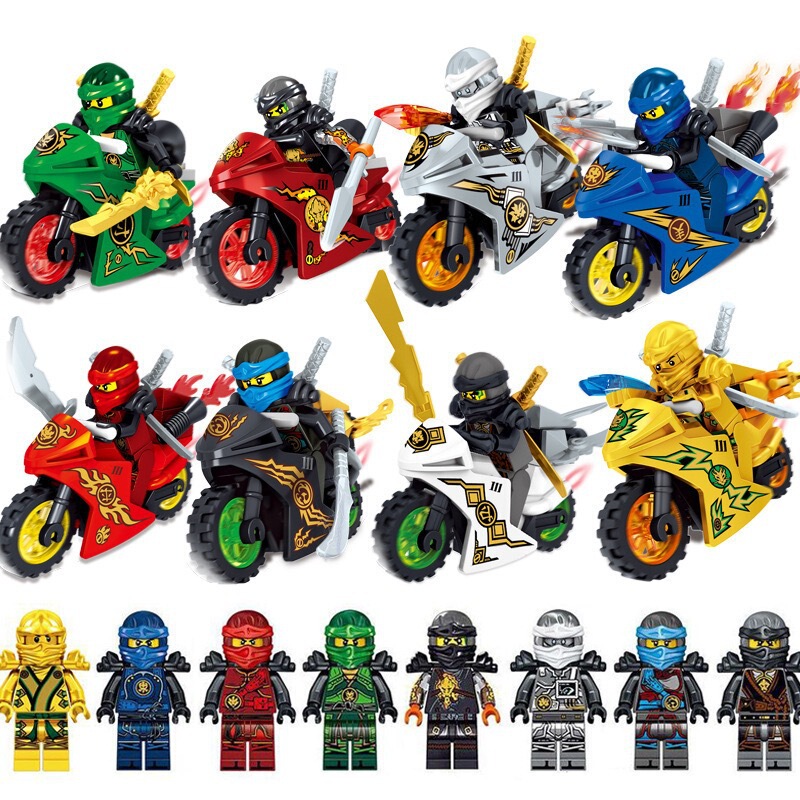 Phantom Motorcycle Chariot Compatible with Lego Minifigure Boy Ninja Puzzle Building Blocks Children's Assembled Educational Toys