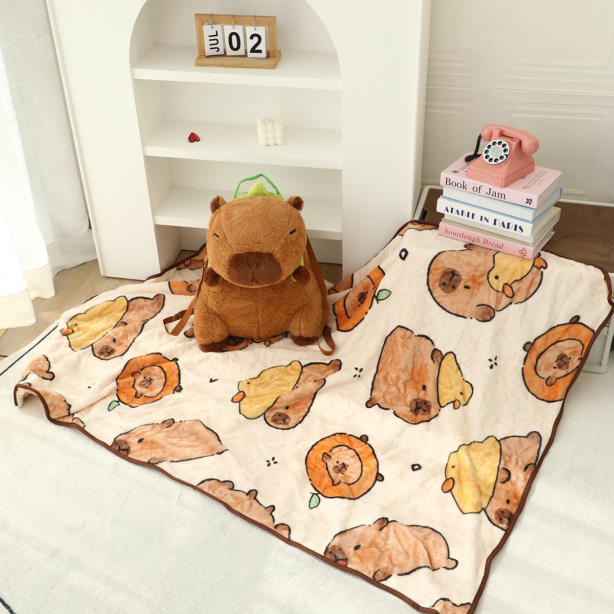 Caricaturas lindos animales Dolphin capibara muñeca mochila manta manta manta de oficina siesta manta aire acondicionado manta