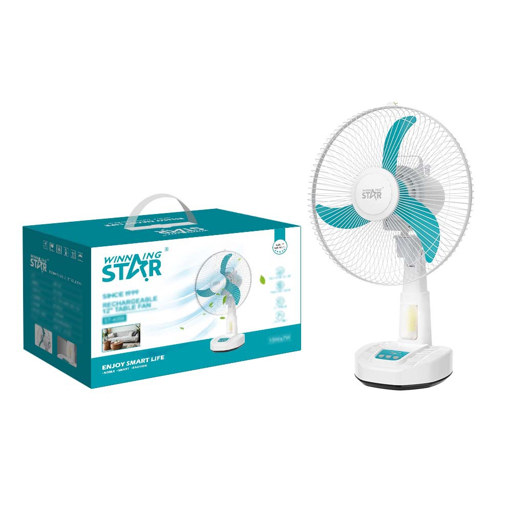 Winning star transfronterizo ABS de 12 pulgadas ventilador de tres páginas velocidad del viento de tres velocidades con sacudir la cabeza Ventilador eléctrico de escritorio AC/DC
