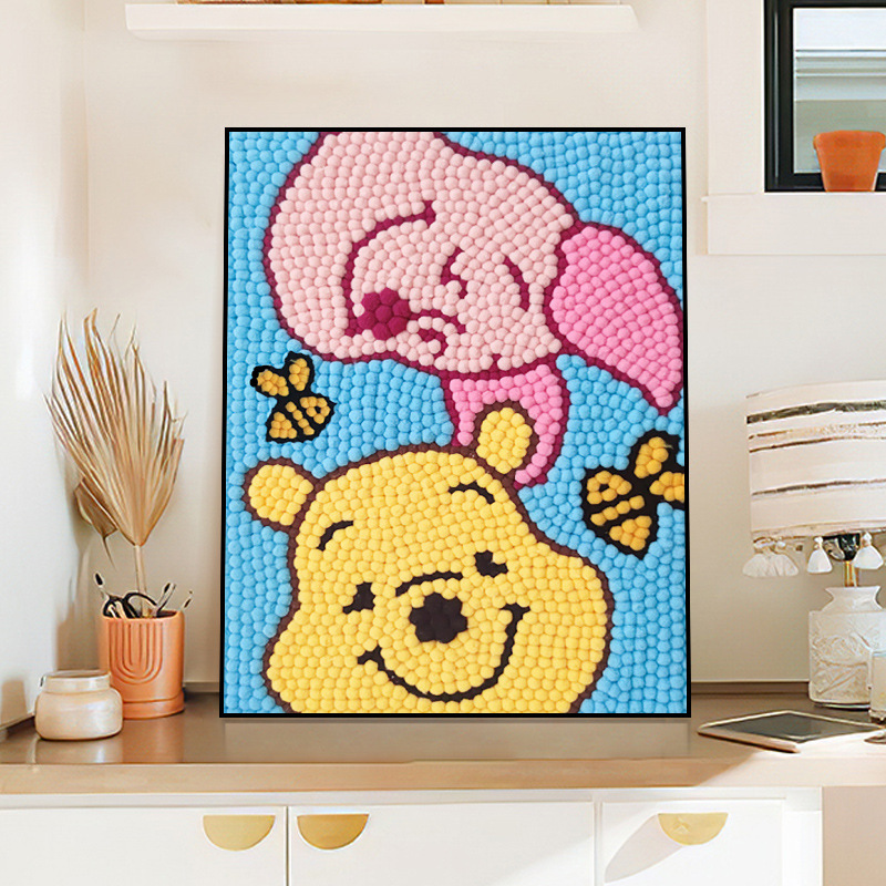 毛玉絵DIY子供向け漫画教育用ぬいぐるみボール絵画材料パッククリエイティブギフト屋台供給クリエイティブ手芸|undefined