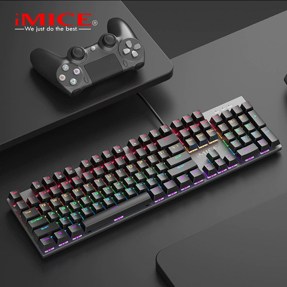 Machining Customs-IMICE Реальная механическая клавиатура GK600 для игр Rainbow Laughing Mixed Light 104 клавиш Penbook