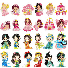 5D新款儿童钻石贴画 diy点钻贴纸中国风公主随意贴卡通玩具装饰画