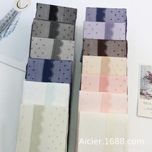 JMY 日系奶白色侧边蕾丝花边波点提花连裤袜 女打底丝袜子JTC9082