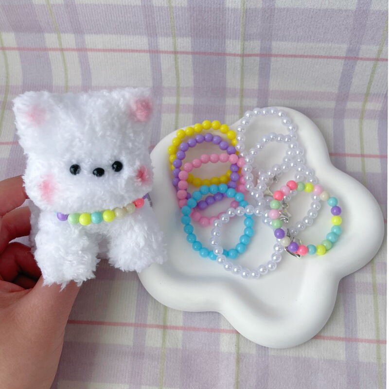 Twisting Stick Puppy Doll Electroplated Heart Pearl Mini Necklace West Highland Leader Dog Pendant Wholesale DIY