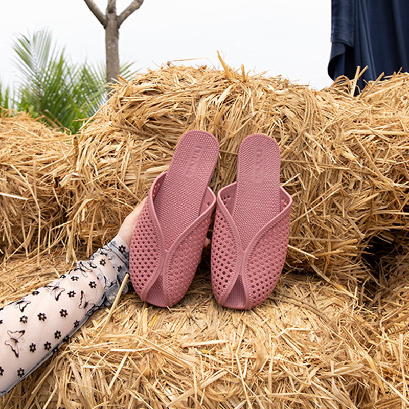 [Generación] zapatillas de verano para mujer en línea Celebrity INS medio cerrado boca de pescado interior y exterior perezoso antideslizante sandalias de fondo suave para el desgaste exterior