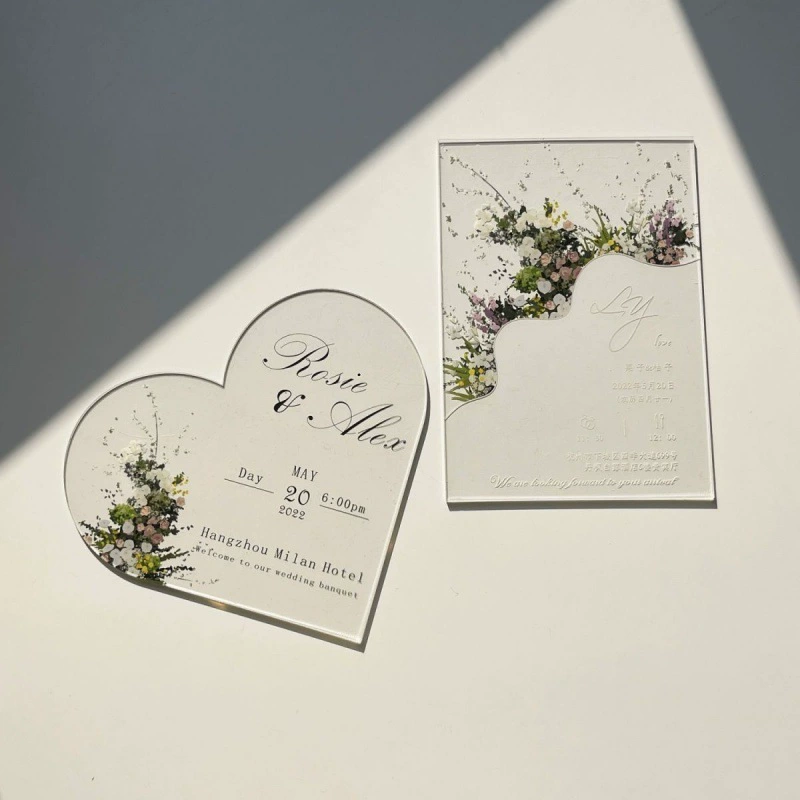 Онлайн знаменитости продвинутый стиль ins акриловый западный свадебный пригласительный билет свадебные принадлежности простой свежий открытый пригласительный билет