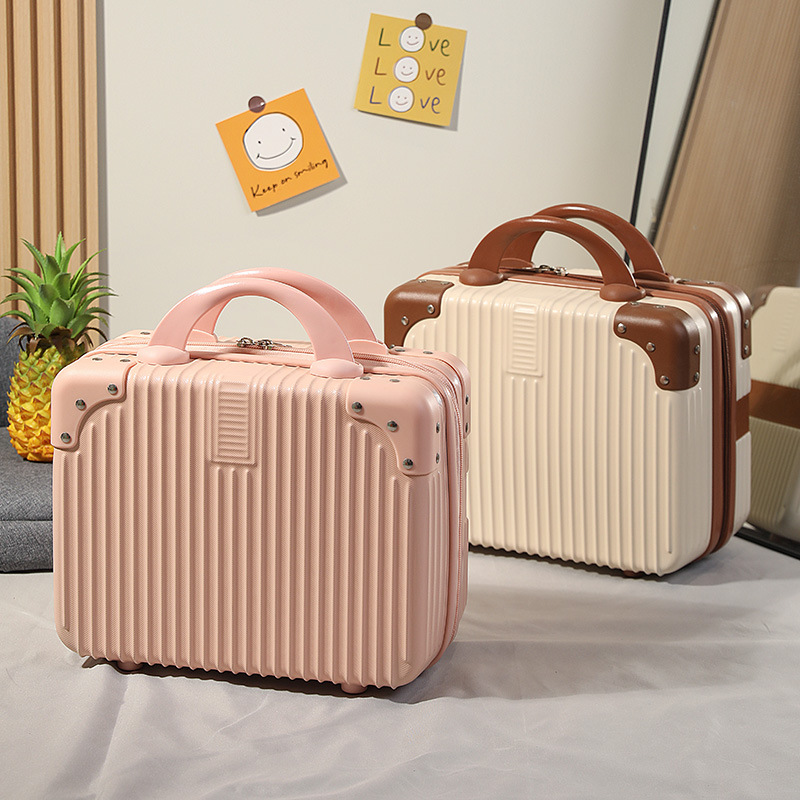 Mini equipaje de boda de alta gama caja de cosméticos de 14 pulgadas regalo de mano caja de cosméticos portátil bolsa de viaje de regalo al por mayor