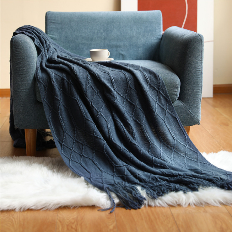 Knitted Blanket Navy