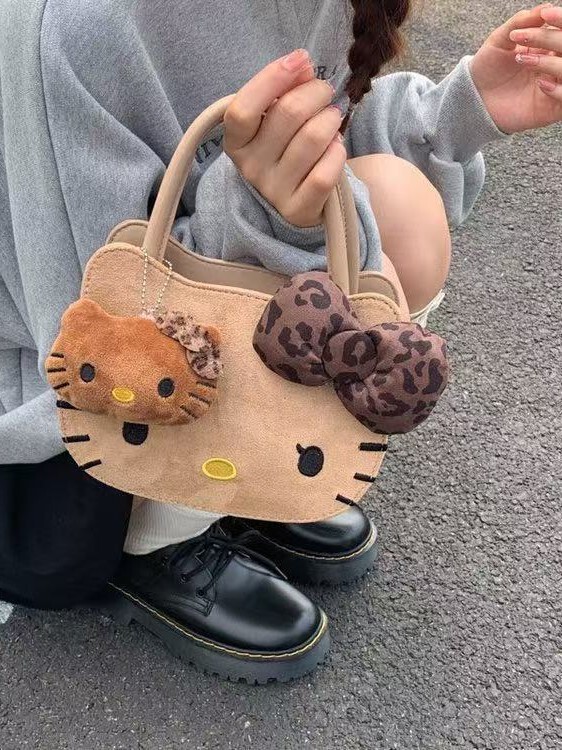韩版ins甜美KT猫单肩斜挎包包可爱卡通手提包时尚质感少女心背包|undefined