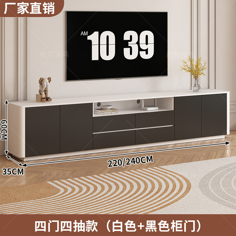 Gabinete de televisión moderno y simple para sala de estar doméstica tipo armario de piso pequeño tipo tablero de té de madera sólida combinación de gabinete de televisión