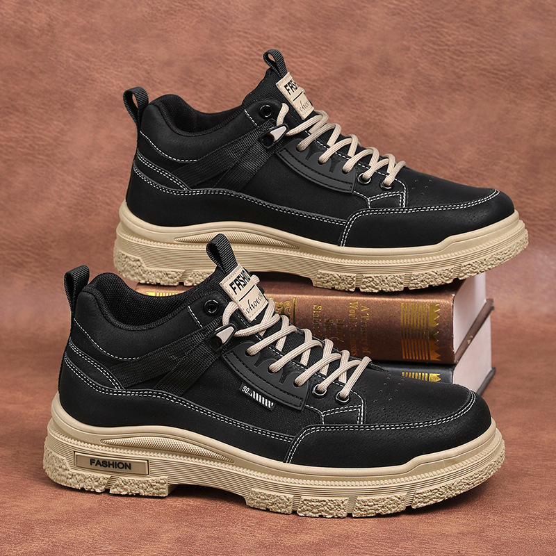 2024 otoño nuevos zapatos de hombre herramientas de viento botas Martin deportivas casuales de trabajo impermeable suela gruesa resistente al desgaste de alto nivel y vello