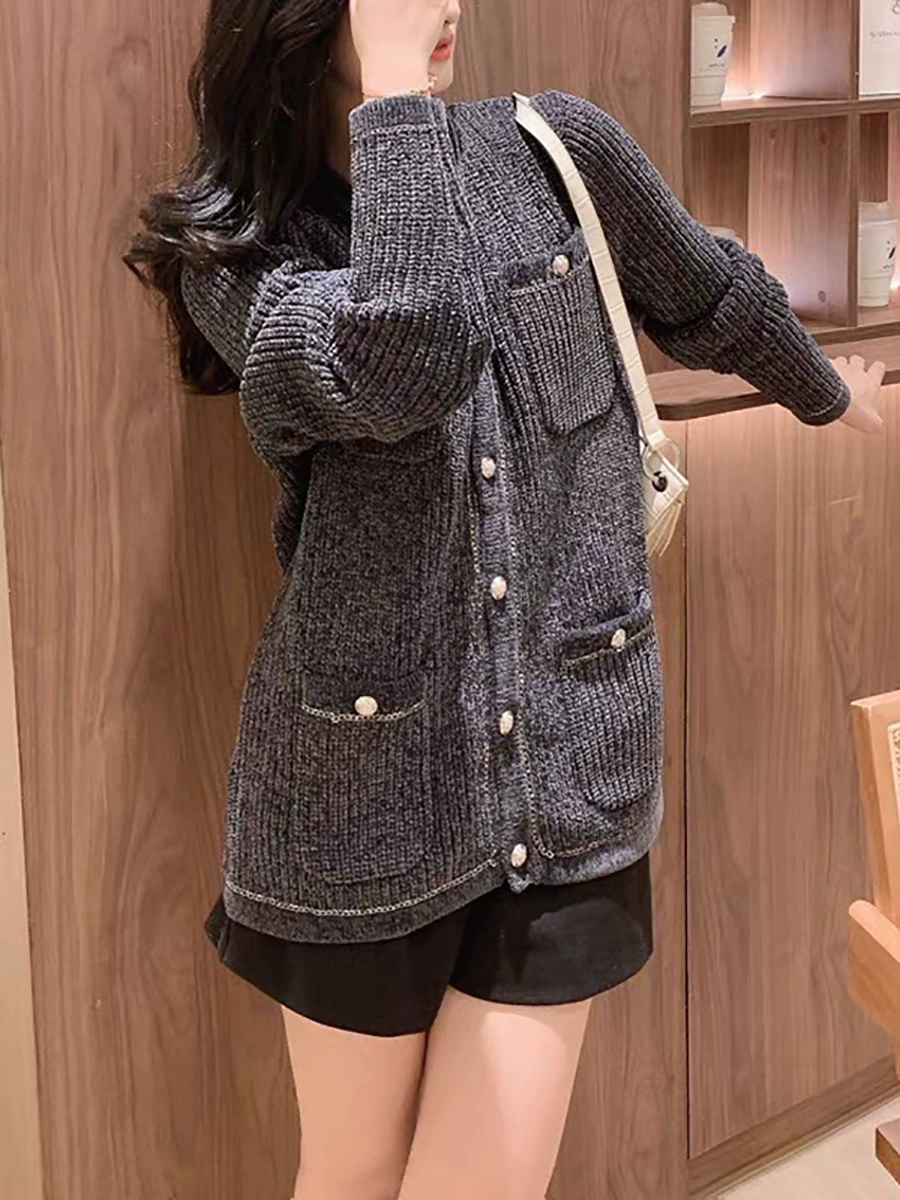 Цепочка, свитер, кардиган, куртка, стиль CHANEL