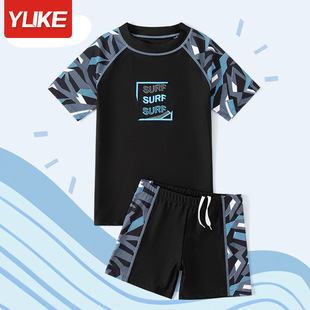 Children's Swimsuit New Boys' Small Middle and Large Children's Split Short Sleeve New Baby Quick-drying Hot Spring Swimsuit Swimming Equipment
