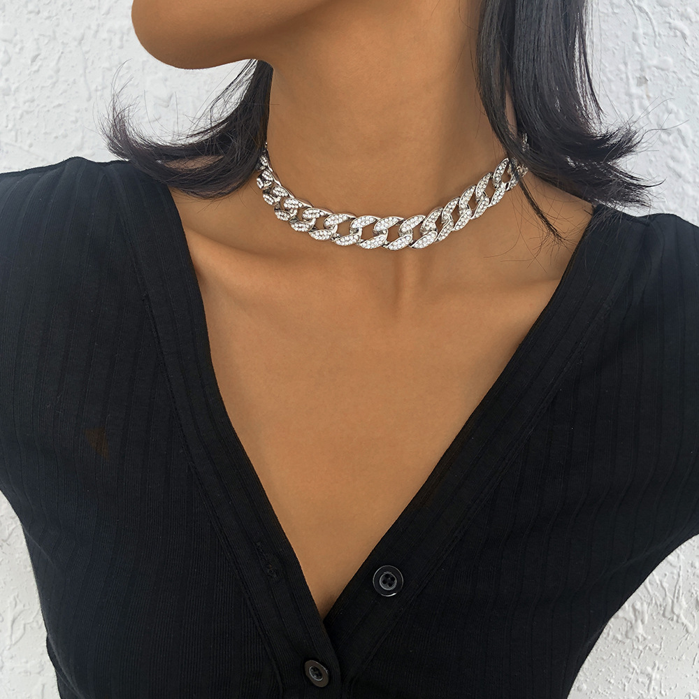 N8880 European and American Internet Hot Exaggerated Necklace Female Temperament and Fully-Jewelled 