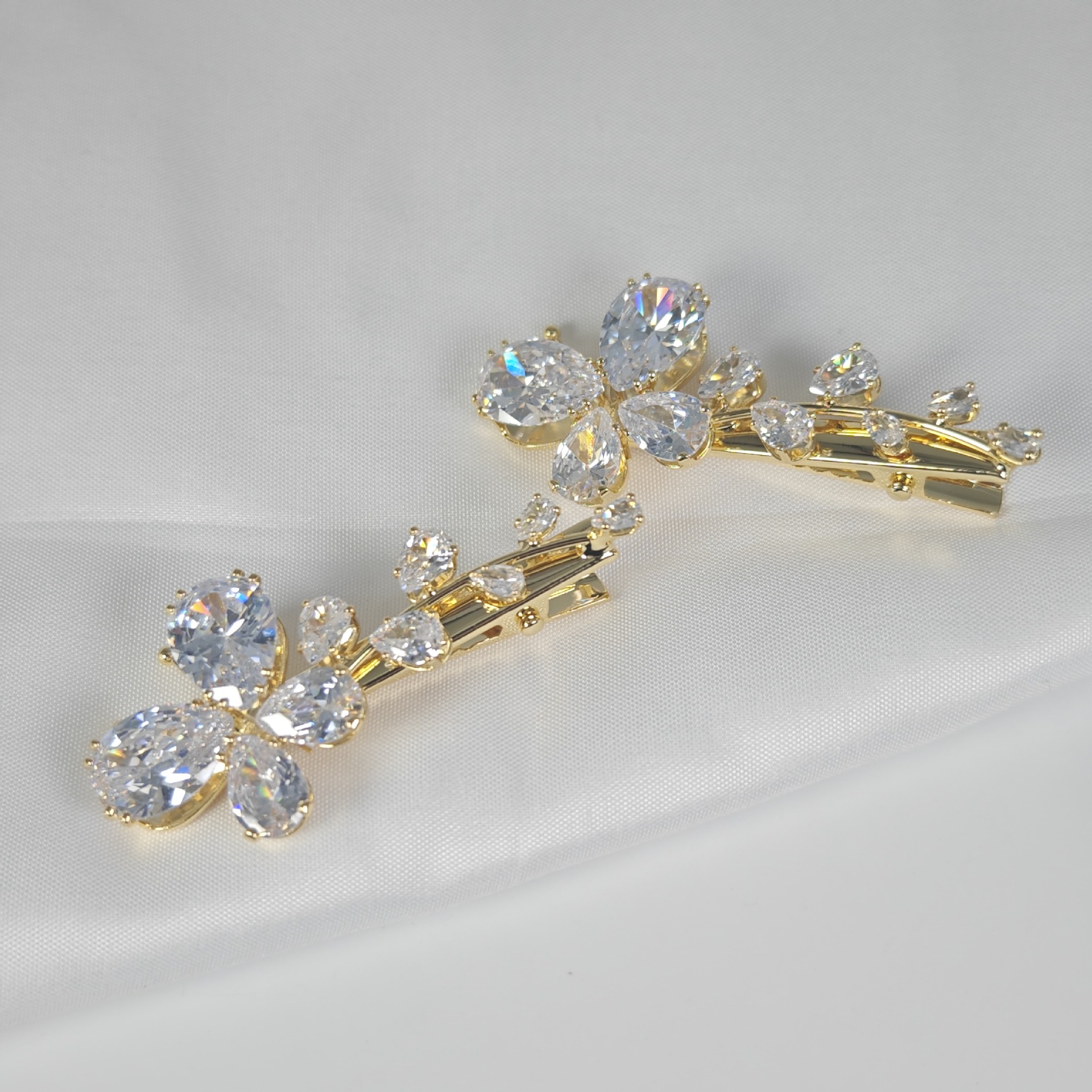 New Zircon Clip Side Clip Elegant Butterfly Crystal Diamond Hair Headwear Headwear Headwear Diamond Hairpin