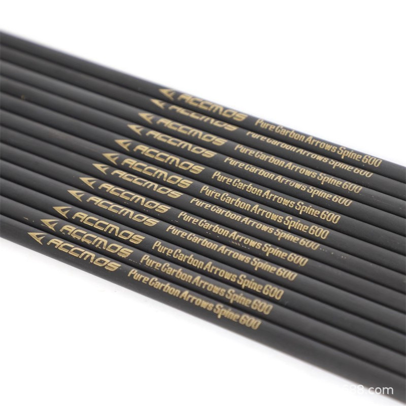 Cross-Border Hot-Selling Pure Carbon Arrow Shafts with Inner Diameters of 6.2/4.2/5.2 for Recurve, Compound, and Traditional Straight Bows
