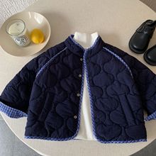 2025冬季新款韩版儿童格子两面穿棉衣男童葫芦绗棉保暖加厚外套潮