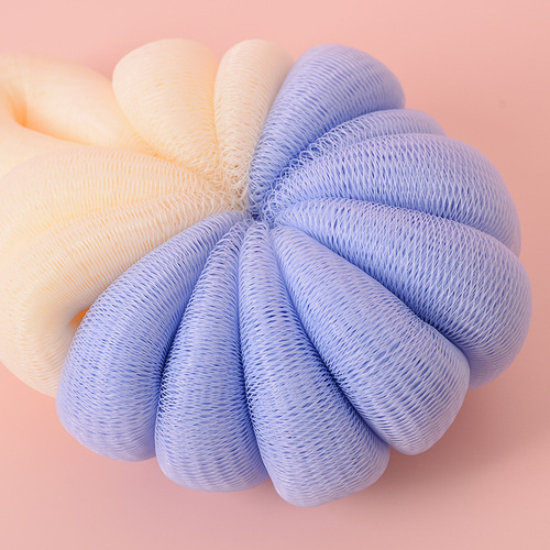 Bath Flower Wholesale Pastel Color New Model Hangable PE Cute Non-Dispersing Foaming Ball Scrub Bath Ball Multi-Foam Bath Towel