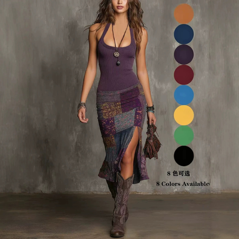2026 European and American Cross-Border Amazon Independent Site New Women's Fashion Trendy 3D Digital Print Strap Dress 2026 European and American Cross-Border Amazon Independent Site New Women's Fashion Trendy 3D Digital Print Strap Dress