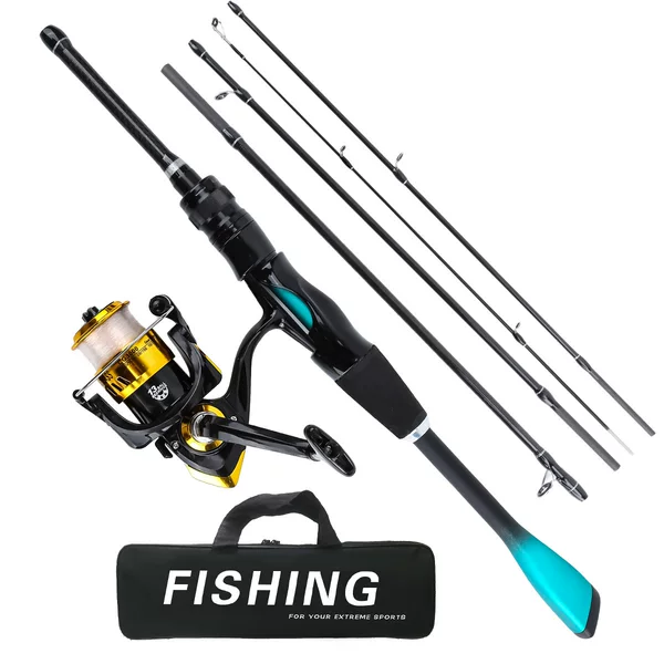 Cross-border fishing rod 1.8M carbon four-section lure rod set sea rod casting rod straight handle rod spinning reel manufacturer wholesale