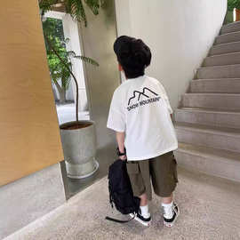 男童短袖T恤儿童夏装小童薄款男孩上衣夏季男宝宝白色半袖童装潮