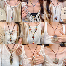 新中式国风禅意复古陶瓷项链女时尚百搭小众设计感手工编织锁骨链