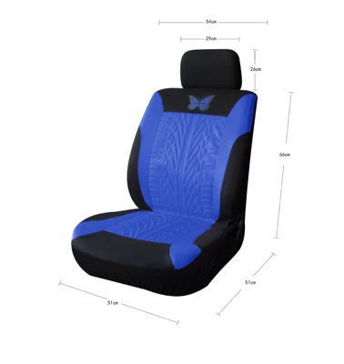 Universal seat cover indentation press car seat cover - butterfly-single-front-seat-blue-universal-size