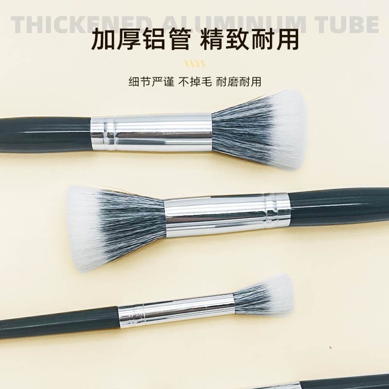 Punto de cepillo blush cepillo de alto brillo cepillo de cabeza plana lana blush polvo de maquillaje de lana fino pico de maquillaje cepillo al por mayor