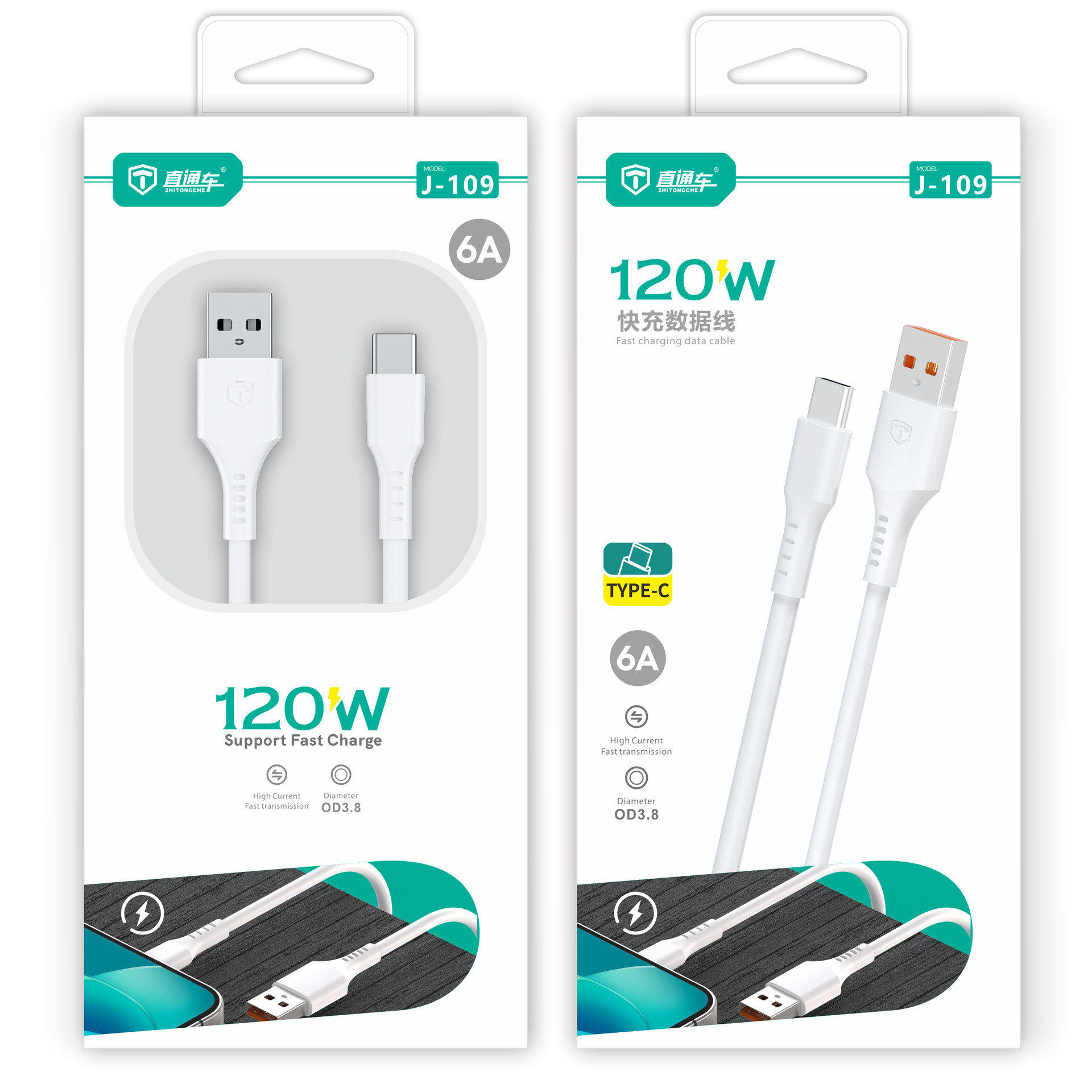 120W cable de carga súper rápida para Huawei Android Apple OPPO Mi teléfono móvil flash carga 6A lote de cable de datos