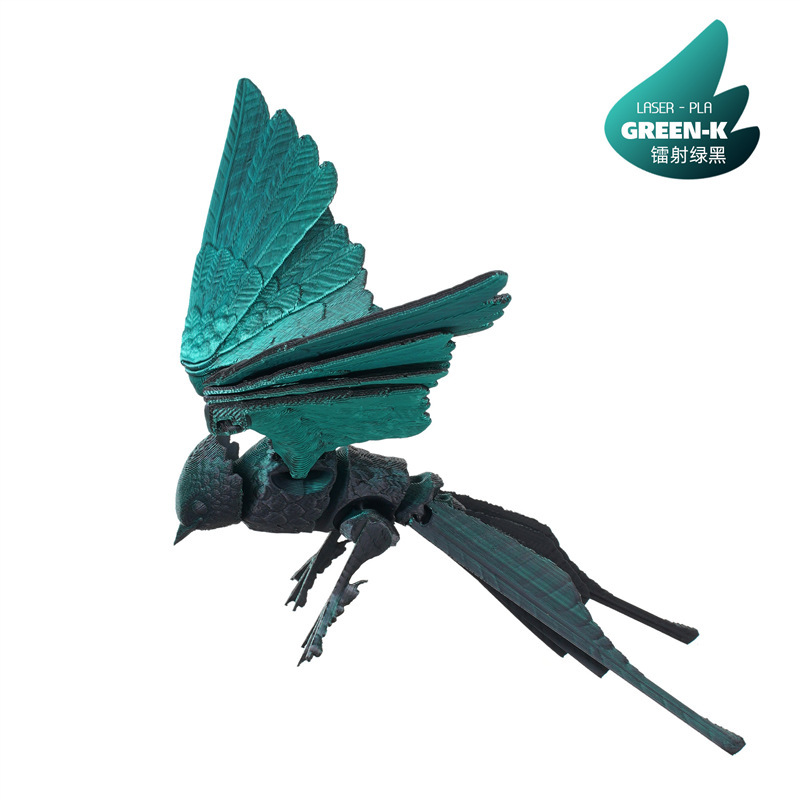 제비 - 레이저 녹색 및 검정색 - 날개 펼쳐짐 28.5cm