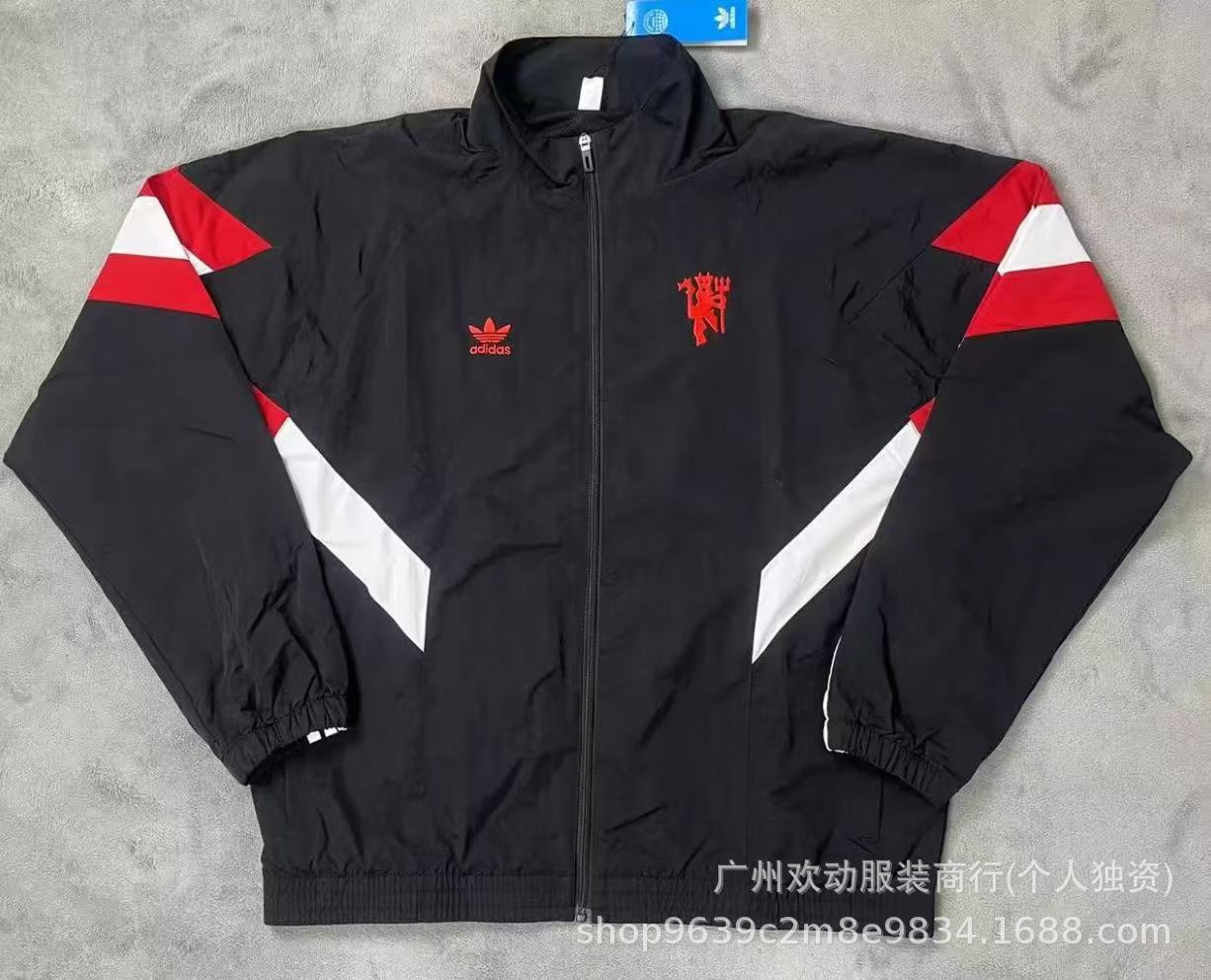 adidas Manchester United Windbreaker Jacket Black Red White