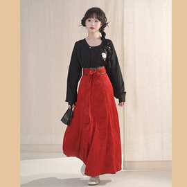 京墨汉墨记原创汉服唐制垂领衫日常通勤汉元素女一片式八破裙春秋