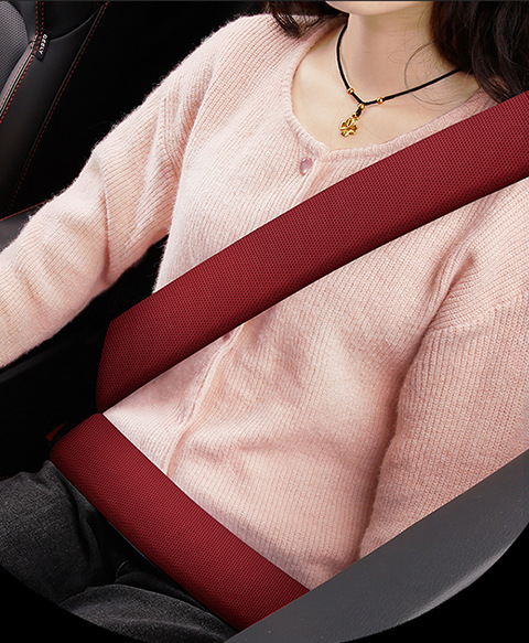 Car Anti-Wear Car Shoulder Straps Car Interior Accessories Seat Belt Shoulder Pads Four-Season Universal Nappa Leather Protective Cover