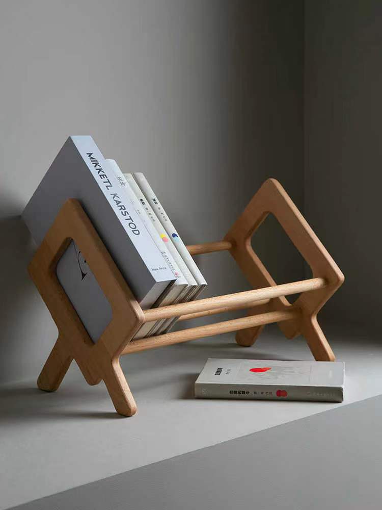 Soporte de libro de escritorio de madera libro de fotos archivo de gran capacidad de almacenamiento estantería estudiante Oficina ins estilo soporte de libro
