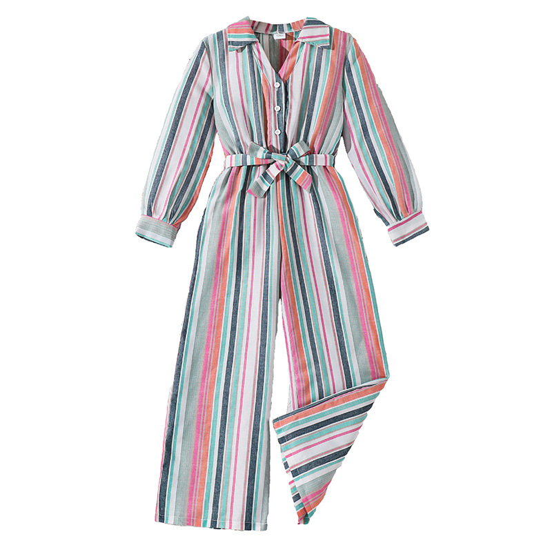 2026 comercio exterior ropa de niñas a rayas de color casuales jatuones sueltos ropa de niños retro transfronteriza image 5