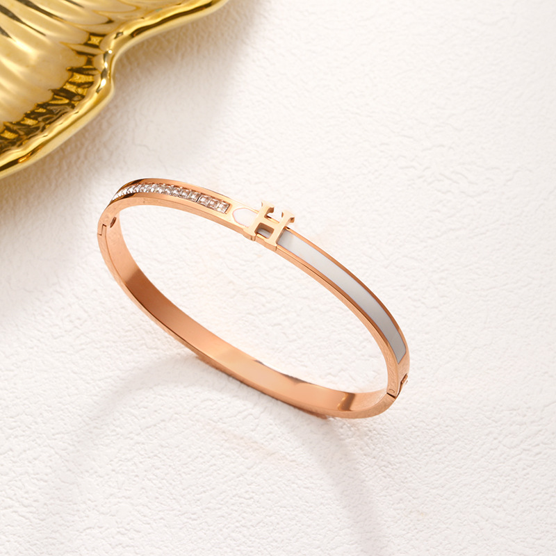 48H 화이트 오일 팔찌 로즈 골드