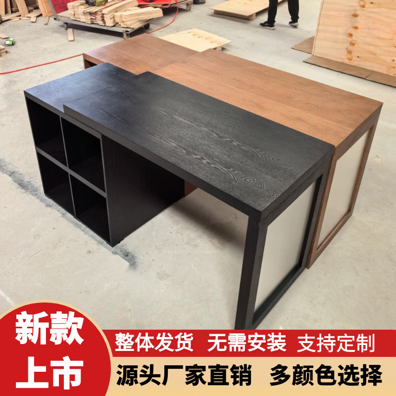 服装店中岛台展示柜女装店铺中间摆放流水双面储物新款实木可伸缩