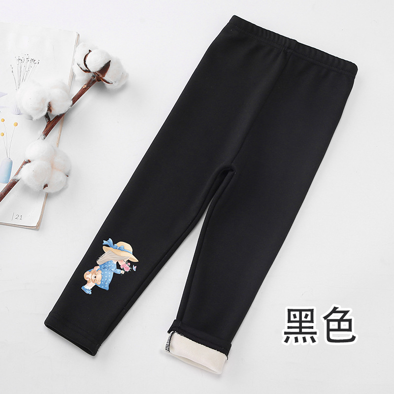 Polainas para niños niñas Otoño e Invierno forradas de lana engrosada polainas de terciopelo de una pieza para niños pantalones calientes pantalones de algodón para bebés