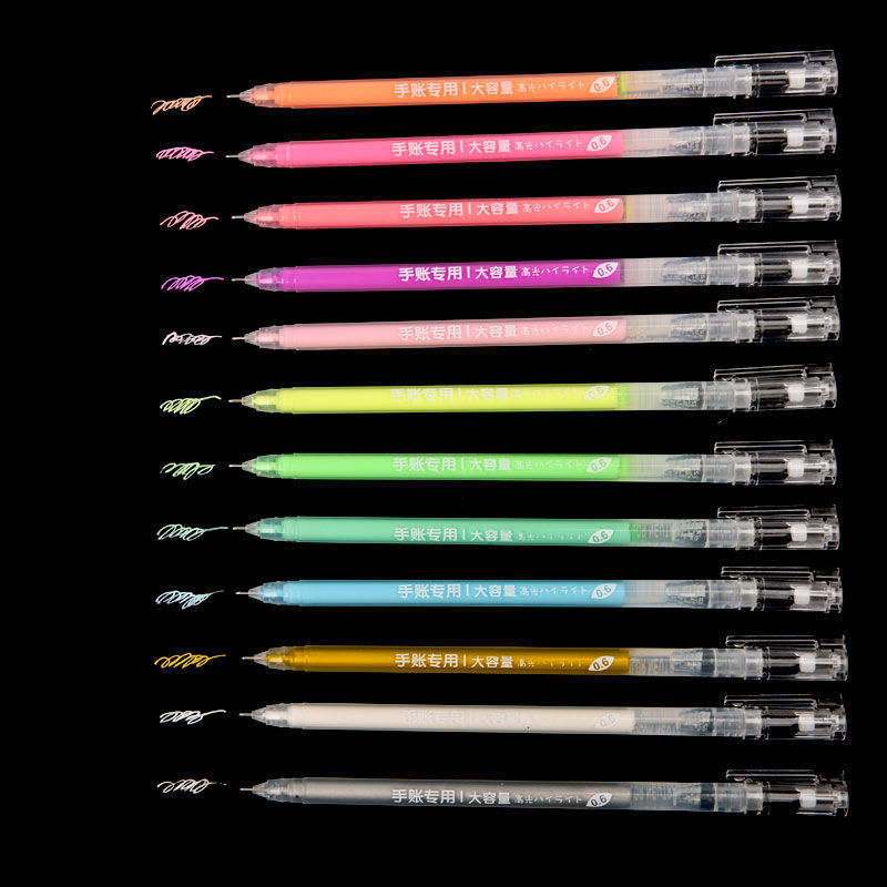 彩色中性筆手繪白色高光筆黑卡專用手帳繪畫金銀色素描美術勾線筆