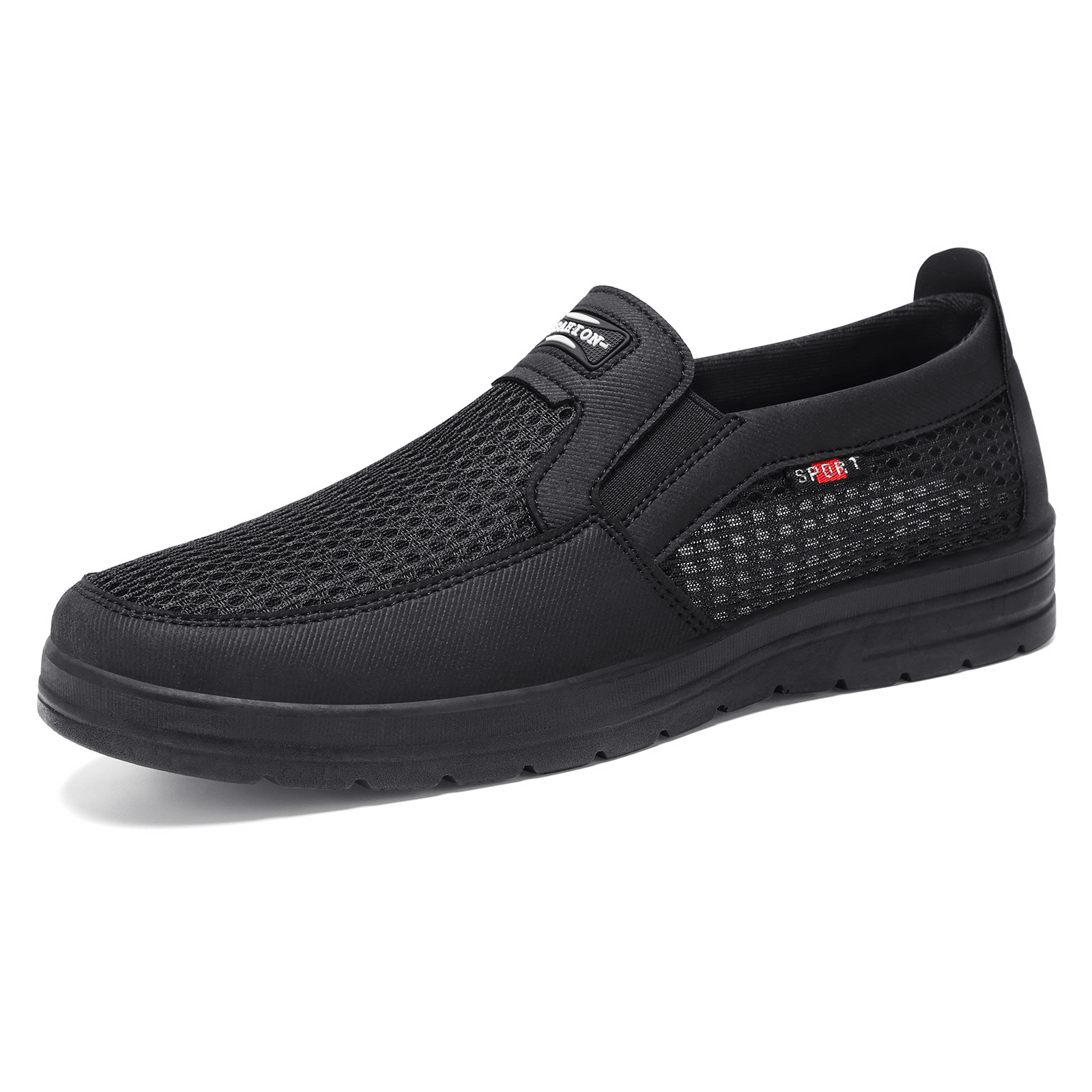 El Jin Seyuan| Zapatos de primavera para hombres zapatos de red zapatos de edad avanzada zapatos ligeros de suela suave zapatos de papá superficiales zapatos simples cómodos